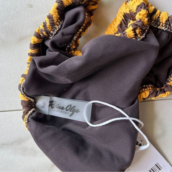 Nwt free people Reina Olga Miami tiger print ribbed bikini thong bottom - Picture 4 of 7